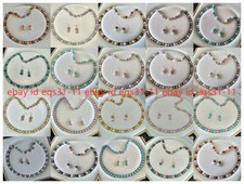 21 Colors 8mm Multi-Color Shell Pearl Necklace Earrings 18''  Not real pearls  