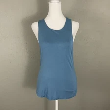 ZYIA Active Size M Blue Sleeveless Tank Top Double Layer Athletic Modal Spandex