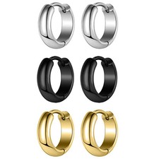 18G 20G Stainless Steel Huggie Hoop Earrings Gold Hinged Round Earrings Jewelry