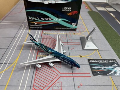 1:400 YY Wings Cathay Pacific Airlines B747-400 B-HOX B-HOY+Free