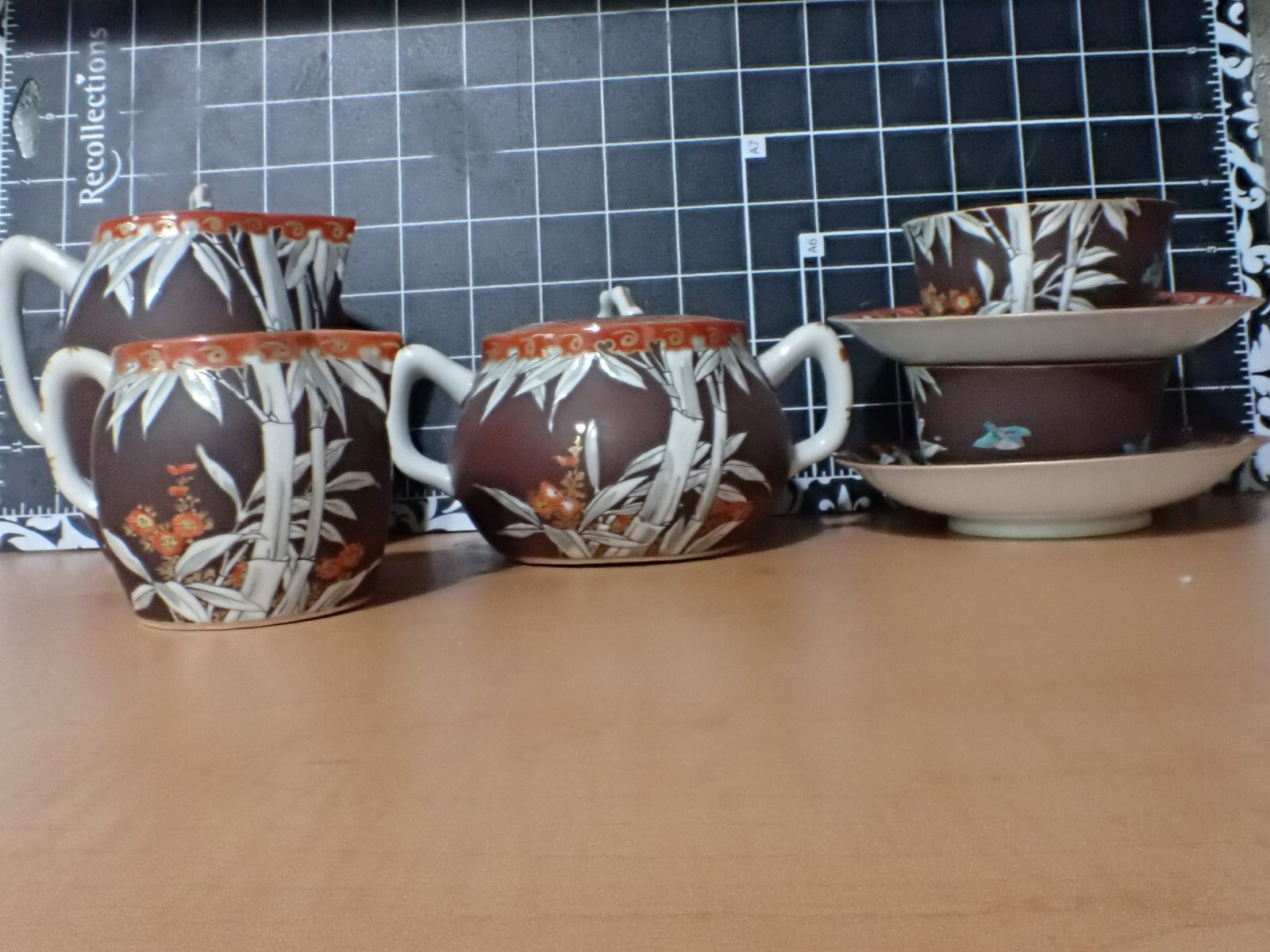 Japanese Vintage Kutani Hand Painted Tea Set eBay