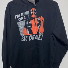 Marvel Men's Black Deadpool I'm Kind Of A Big Deal Graphic Hoodie Size XL NWT