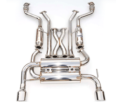 Invidia HS09IFXGID for 09+ FX35 2/4WD Gemini Rolled Titanium Tip Catback Exhaust - Picture 1 of 7