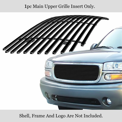 APS Compatible with GMC Sierra 1500HD 2500HD 3500 2001-2002 & Yukon XL 00-06 with Logo Show Main Upper Stainless Steel Chrome Mesh Grille Insert G75703T