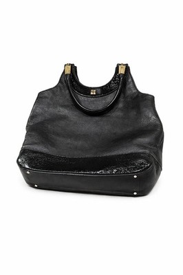 Kate Spade Black Leather Shoulder Bag Dot Noel Studded Patent Trim 