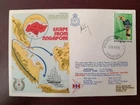SIGNED FLOWN COVER ESCAPE FROM SINGAPORE 1976 FLOWN TO HONG KONG & BRIZE NORTON