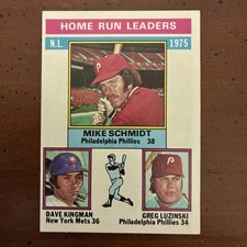 1976 Topps #193 National League Home Run Leaders SCHMIDT38/KINGMAN36/LUZINSKI34