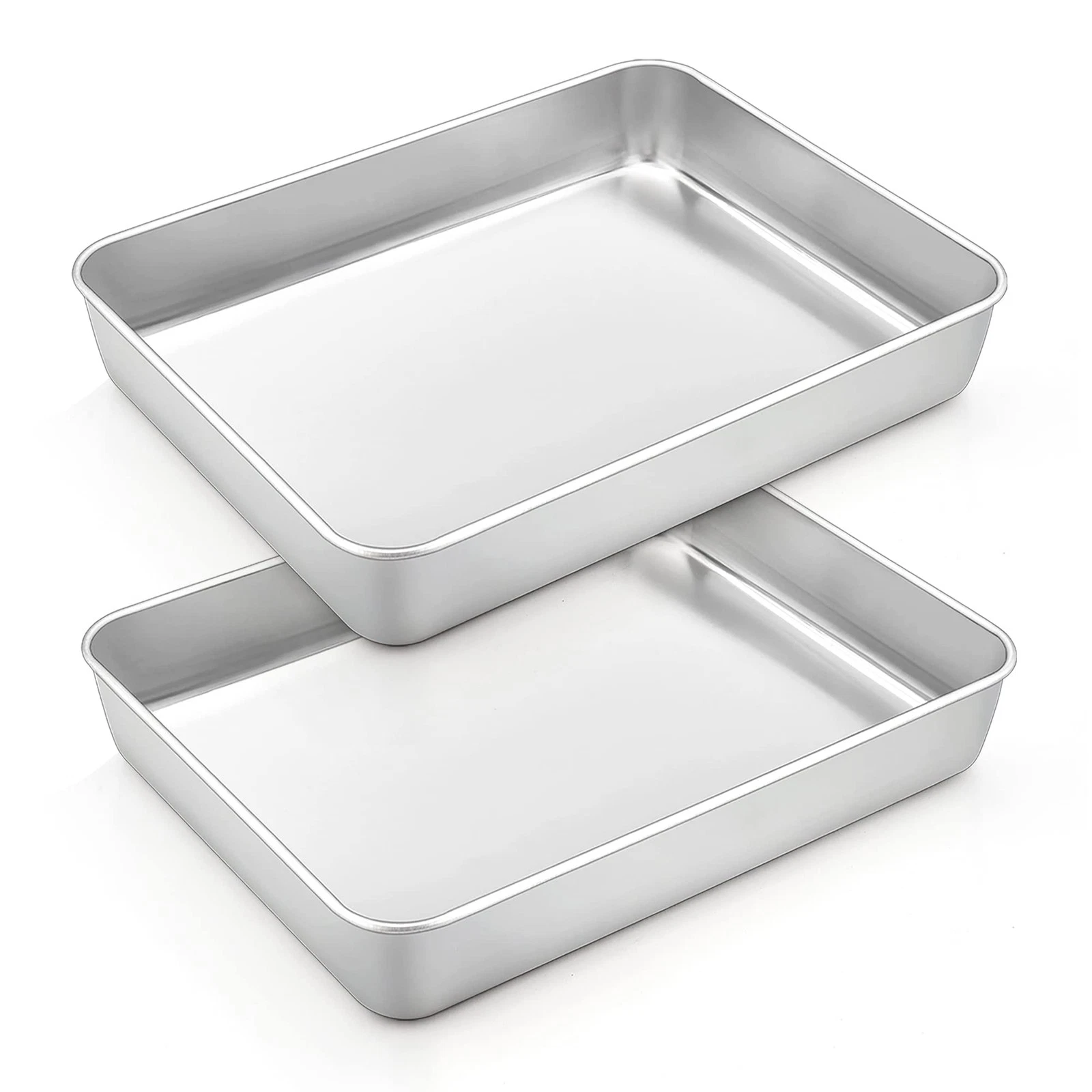 Small Lasagna Pan Set of 2, 10.5’’ x 8’’ x 2’’ Stainless Steel Rectangular Br...