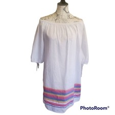 J. Crew Large Linen/cotton Off Shoulder Dress Guc