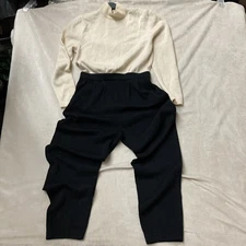 Vintage ST. JOHN separates  jumpsuit women 12 knit black and white made in USA