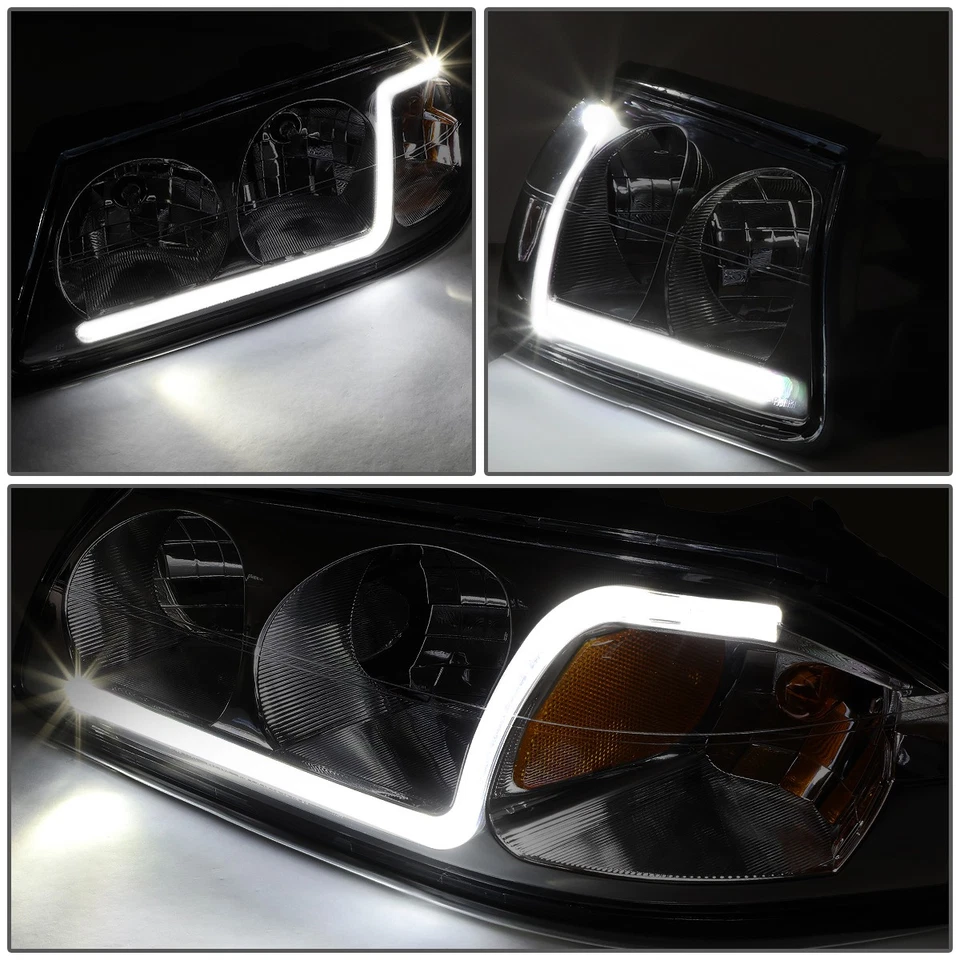 [LED DRL] Ajuste Chevy Impala 2000-2005 carcasa ahumada ámbar faros/lámpara de esquina Foto 3 de 4