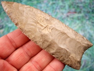 Super Fine 4 3/4 inch Kentucky Hornstone Flint Clovis Point with COA Arrowheads