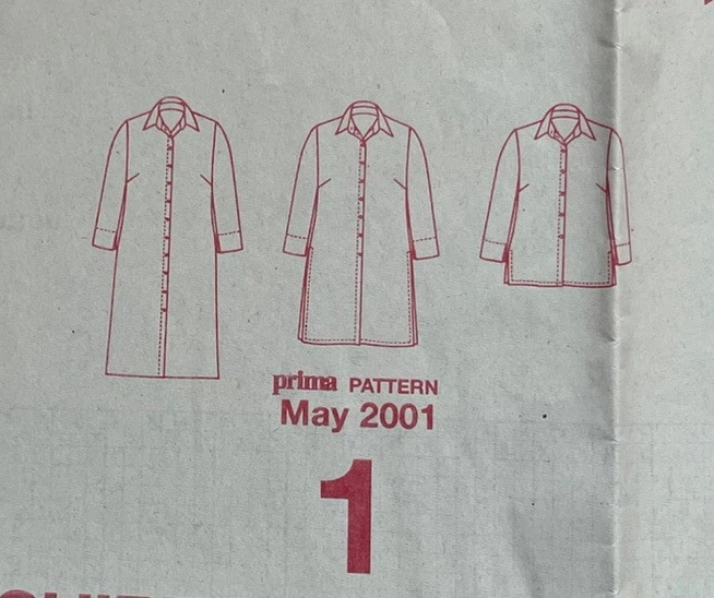 PRIMA SEWING PATTERN STYLISH DRESS & LONG or SHORT SHIRT TO FIT SIZES 10 - 20 - Image 3 of 3