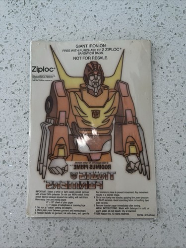 Rodimus Prime Iron On Premium 1986 Ziploc G1 Transformers Vintage The Movie