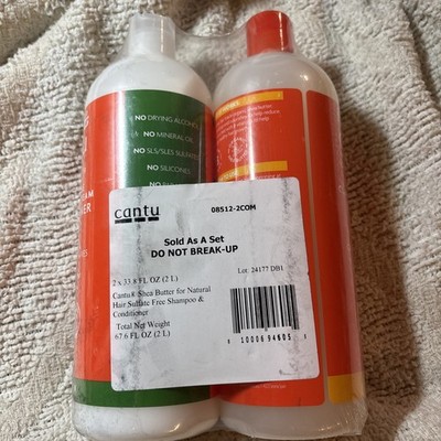 Cantu Shampoo & Conditioner with Shea Butter for Natural Hair 33.8 fl oz Each