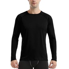 Men's Long Sleeve Shirts Lightweight UPF 50 Sun Protection Large Bshirt-black