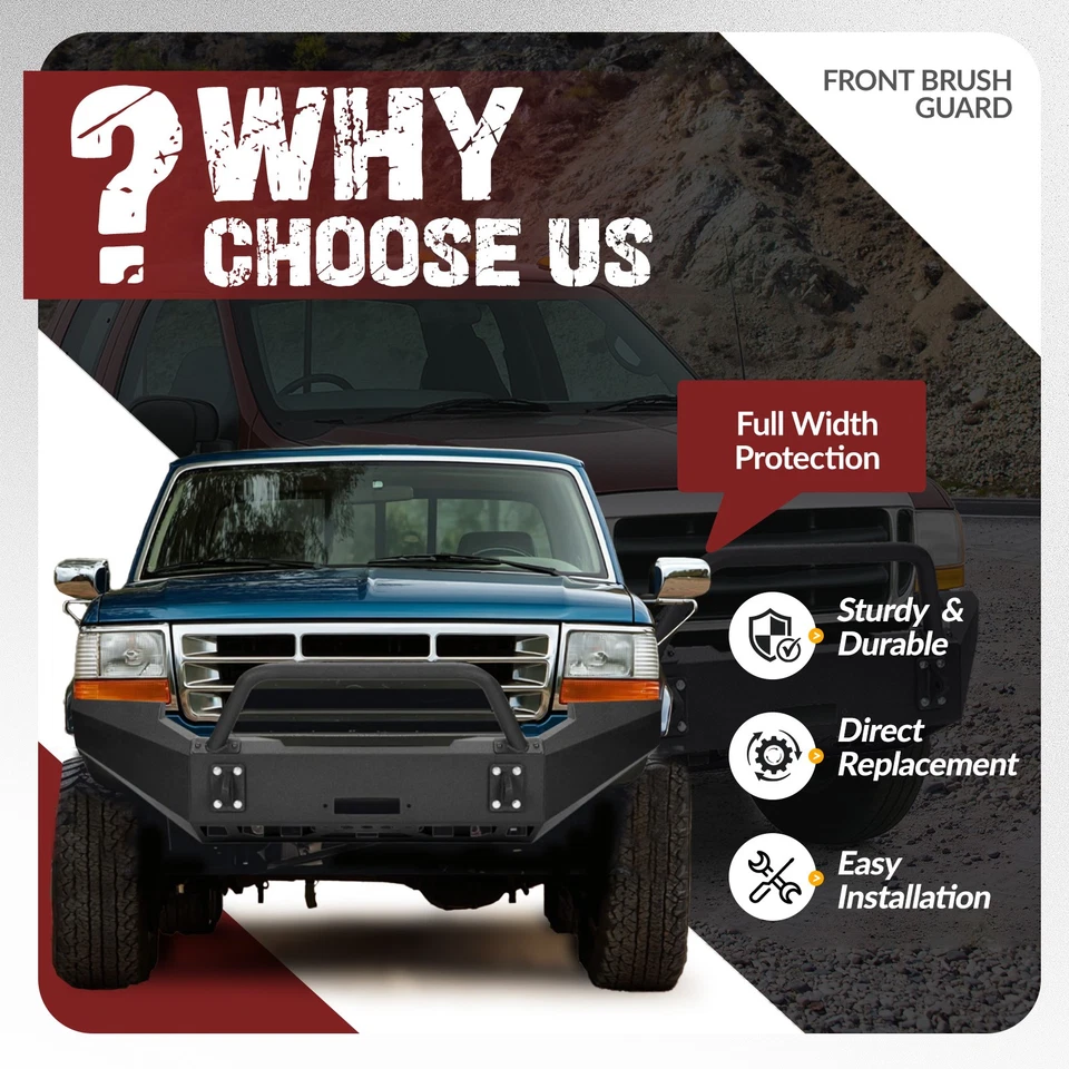 Black Steel Front Bumper Assembly For Ford F-250 F-350 Super Duty 1999-2004 - Изображение 3 из 4