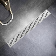 32  Linear Shower Drain, Brushed 304 Stainless Steel Hair Strainer Leveling Feet