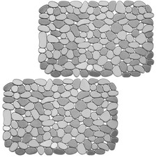 2 Pack Kitchen Sink Mat Pebble Mats for Stainless Steel Small, Gray 