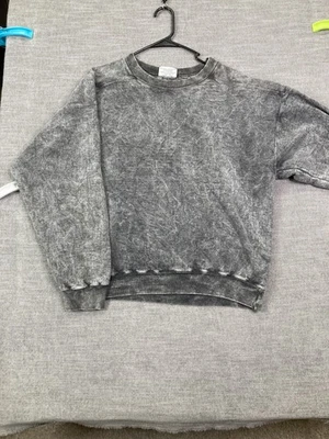 Sudadera Lee de Colección Años 90 Algodón Pesado Lavado Ácido Para Hombres L Gris EE. UU. En Blanco - Imagen 1 de 4