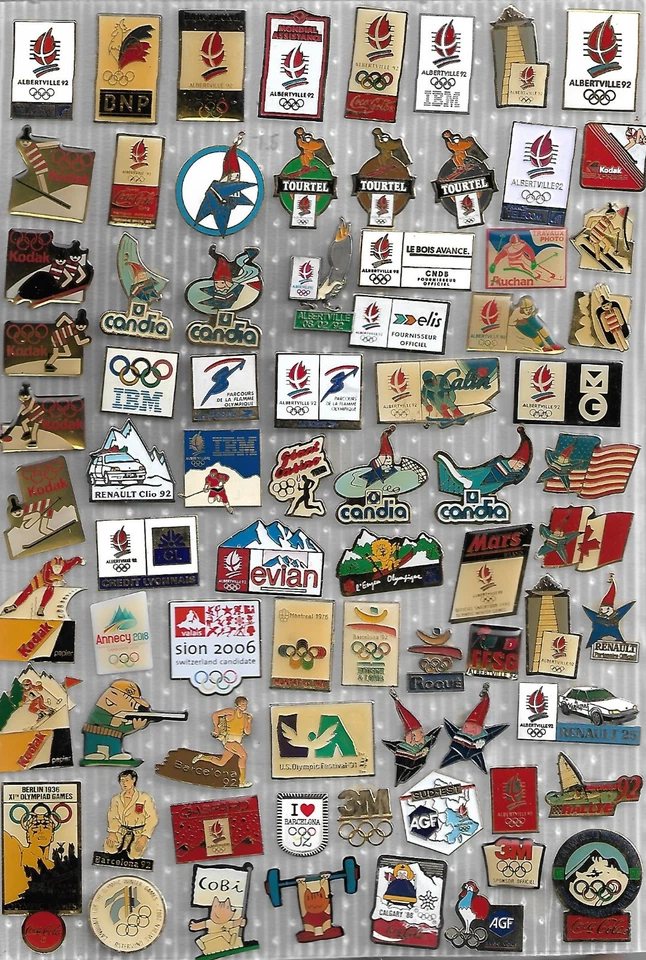 lot de 75 pin's jeux olympiques albertville, barcelone,sion...... - Photo 1/1