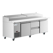 93" 2 Door Refrigerated Pizza Prep Table with 2 Drawers