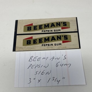 Beeman’s Pepsin Gum Signs (2) Vintage