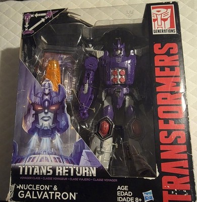 Transformers Titans Return Voyager Class Nucleon & Galvatron ( Box Damaged)