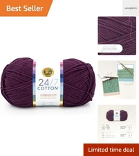 Lightweight 24/7 Cotton Yarn for Knitting, Crocheting, and Crafts, 1 Pack, Eg...