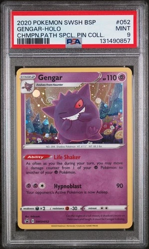 2020 POKEMON SWSH BLACK STAR PROMO #052 GENGAR-HOLO PSA 9