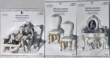 3 NEW Ashland Halloween Mini Decorations-Vanity-Selfie Skeletons-Ornate Chairs