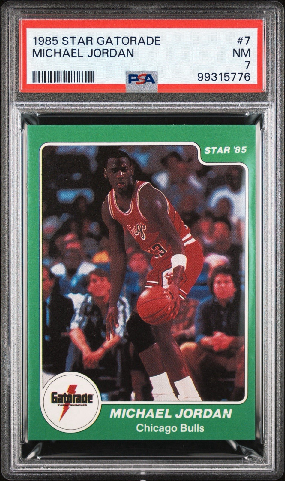 1985 STAR GATORADE #7  MICHAEL JORDAN PSA 7
