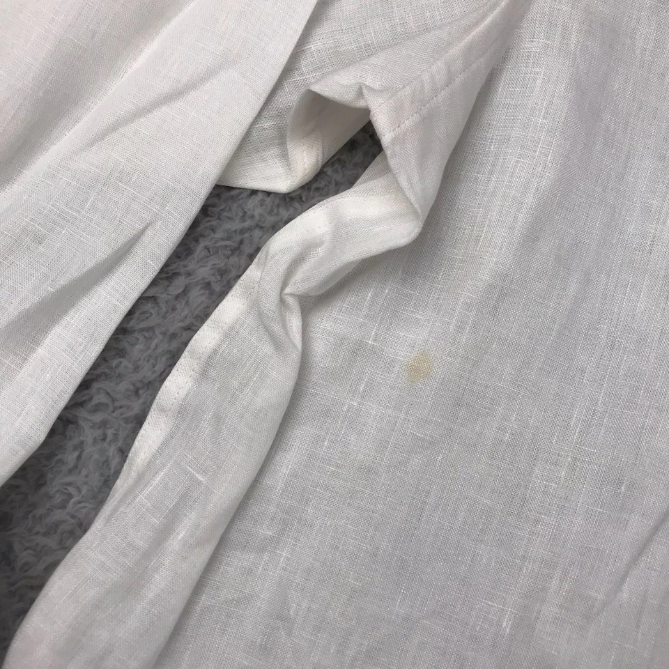 Baird McNutt Murano рубашка мужская XLT белый сплетенный 100% льняной длинным рукавом новый дефект - Изображение 2 из 4