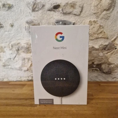 GOOGLE NEST MINI 2ND GENERATION HOME NOIRE ENCEINTE INTELLIGENTE NEUVE BLISTER - Photo 1/4