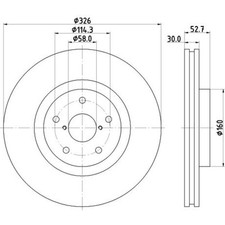 HELLA Bremsscheiben vorne Ø326 mm Innenbelüftet für Subaru Impreza Stufenheck GD