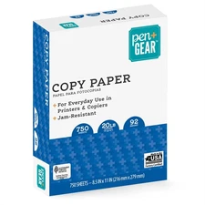 (4 pack) Pen+Gear Copy Paper, White, 8.5" x 11", 20 lb., 92 Bright, 750 Sheets