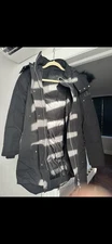 Moose Knuckles CLOUD SHEARLING PARKA  - Black, size XS, Fox Fur Trim Hood New