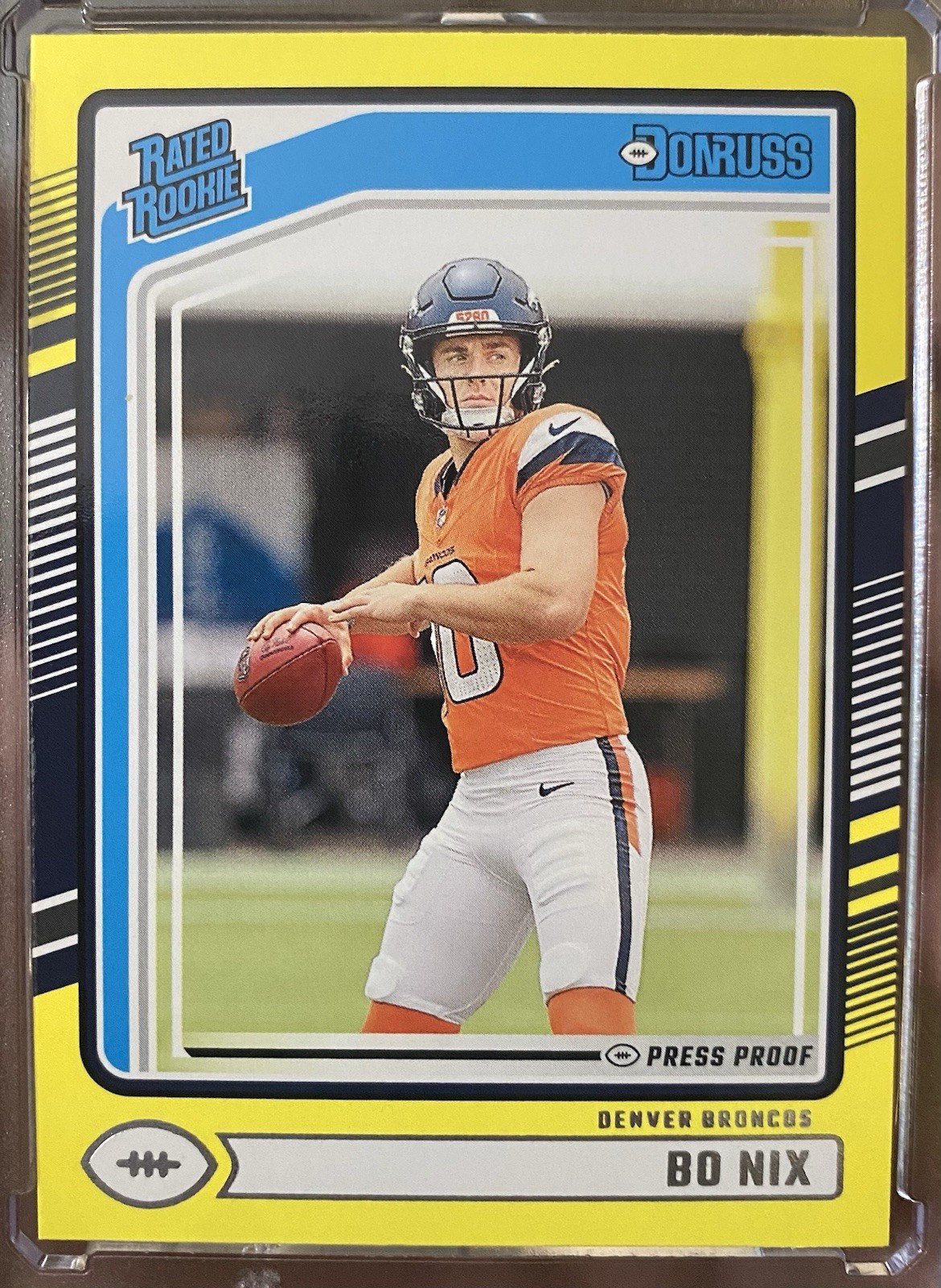 2024 Panini Donruss - Rated Rookie Bo Nix #369 Press Proof Yellow (RC)