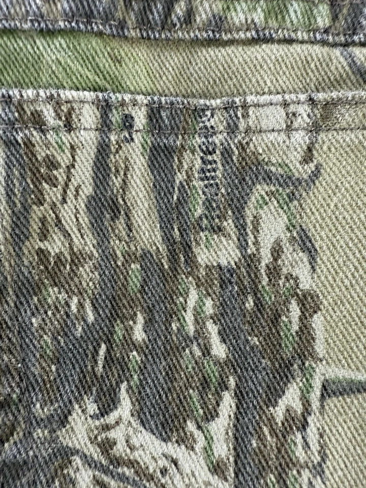 Calça jeans camuflada vintage Duxbak masculina 34x24 Realtree jeans perna reta anos 90 EUA - Imagem 3 de 4
