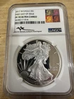 2017-W $1 American Silver Eagle NGC PF70 Ultra Cameo - First Day of Issue Signed
