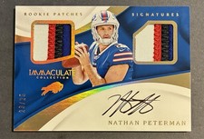 Nathan Peterman 2017 Immaculate Gold Dual 3 Color Patch Auto #23/25