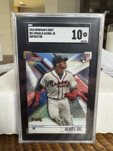 RONALD ACUNA JR Rookie SGC 10 2018 Bowmans Best REFRACTOR Braves RC Gem Mint
