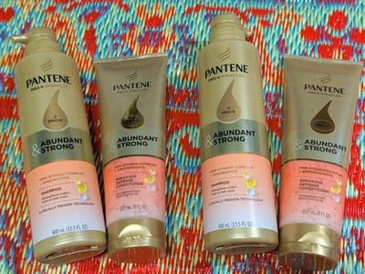 Lot of 4 Pantene Pro-V Miracles Abundant&Strong Pro Shampoo + Conditioner Set