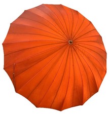 VTG Lucite Handle Solid Bronze Umbrella Parasol Bamboo Pole Shaft Miss George