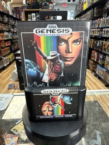 Michael Jackson Moonwalker with Case (Sega Genesis, Vintage Video game)