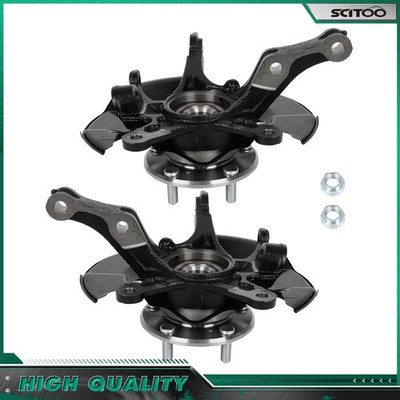 Pair Front Steering Knuckle & Wheel Bearing Hub For Honda Civic 2012 1.5L 1.8L