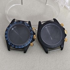 39mm Watch Case for VK63 Quartz VK63A Steel Sapphire Glass Plating Ceramic Bezel