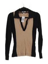 Reiss Damen Polo S Multi 100% Lyocell Modal Langarm Kragen Basic