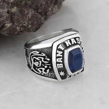 Sterling Silver Stone With Islamic Ring