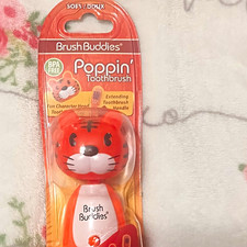 Brush Buddies Poppin' Toothbrush Toothy Toby Regular Soft BPA-Free Orange/White